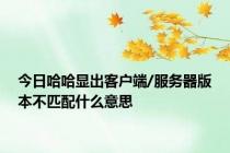 今日哈哈显出客户端/服务器版本不匹配什么意思