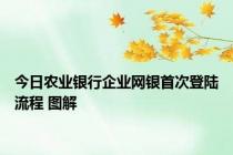 今日农业银行企业网银首次登陆流程 图解