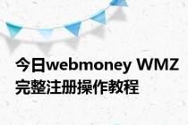 今日webmoney WMZ完整注册操作教程