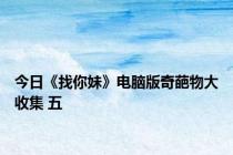今日《找你妹》电脑版奇葩物大收集 五