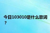 今日103010是什么歌词？