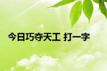 今日巧夺天工 打一字