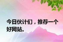 今日伙计们，推荐一个好网站。
