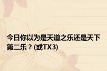 今日你以为是天道之乐还是天下第二乐？(或TX3)
