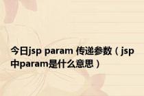 今日jsp param 传递参数（jsp中param是什么意思）