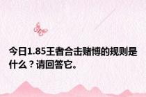 今日1.85王者合击赌博的规则是什么？请回答它。
