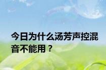今日为什么汤芳声控混音不能用？