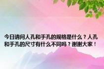今日请问人孔和手孔的规格是什么？人孔和手孔的尺寸有什么不同吗？谢谢大家！