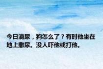 今日滴尿，狗怎么了？有时他坐在地上撒尿。没人吓他或打他。