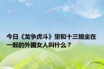 今日《龙争虎斗》里和十三姐坐在一起的外国女人叫什么？