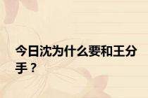 今日沈为什么要和王分手？