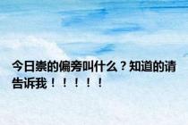 今日崇的偏旁叫什么？知道的请告诉我！！！！！