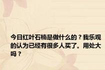 今日红叶石楠是做什么的？我乐观的认为已经有很多人买了。用处大吗？