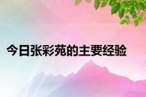 今日张彩苑的主要经验