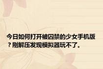 今日如何打开被囚禁的少女手机版？刚解压发现模拟器玩不了。