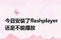 今日安装了flashplayer还是不能播放