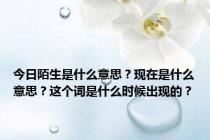 今日陌生是什么意思？现在是什么意思？这个词是什么时候出现的？