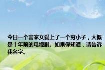 今日一个富家女爱上了一个穷小子，大概是十年前的电视剧。如果你知道，请告诉我名字。