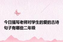今日描写老师对学生的爱的古诗句子有哪些二年级