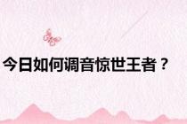 今日如何调音惊世王者？