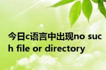 今日c语言中出现no such file or directory