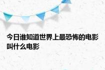 今日谁知道世界上最恐怖的电影叫什么电影