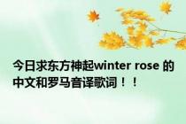 今日求东方神起winter rose 的中文和罗马音译歌词！！