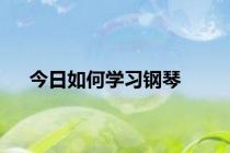 今日如何学习钢琴
