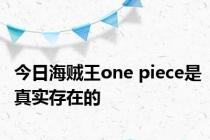今日海贼王one piece是真实存在的