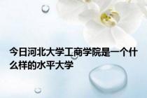 今日河北大学工商学院是一个什么样的水平大学