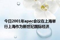 今日2001年apec会议在上海举行上海作为新世纪国际经济