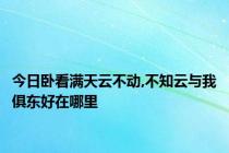 今日卧看满天云不动,不知云与我俱东好在哪里