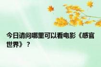 今日请问哪里可以看电影《感官世界》？