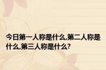 今日第一人称是什么,第二人称是什么,第三人称是什么?