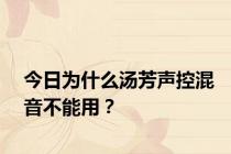 今日为什么汤芳声控混音不能用？