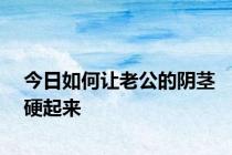 今日如何让老公的阴茎硬起来
