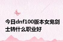 今日dnf100版本女鬼剑士转什么职业好