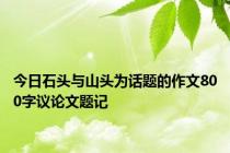 今日石头与山头为话题的作文800字议论文题记