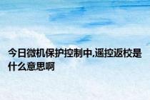 今日微机保护控制中,遥控返校是什么意思啊