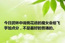 今日武林中说桃花运的魔女会给飞宇加点分，不是最好的普通的。