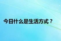 今日什么是生活方式？