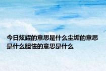 今日炫耀的意思是什么尘垢的意思是什么胆怯的意思是什么