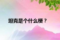 坦克是个什么梗？