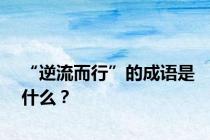 “逆流而行”的成语是什么？