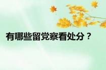 有哪些留党察看处分？