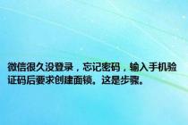 微信很久没登录，忘记密码，输入手机验证码后要求创建面锁。这是步骤。