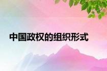 中国政权的组织形式