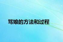 骂娘的方法和过程
