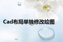 Cad布局单独修改绘图
