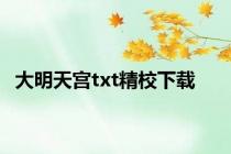 大明天宫txt精校下载